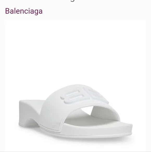 Balenciaga Women's White Slide Sandals - Picture 7 of 13